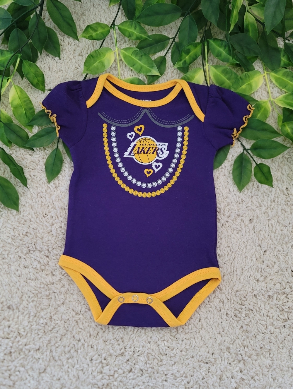 NBA Los Angeles Lakers Purple and Gold Baby One-Piece Bodysuit